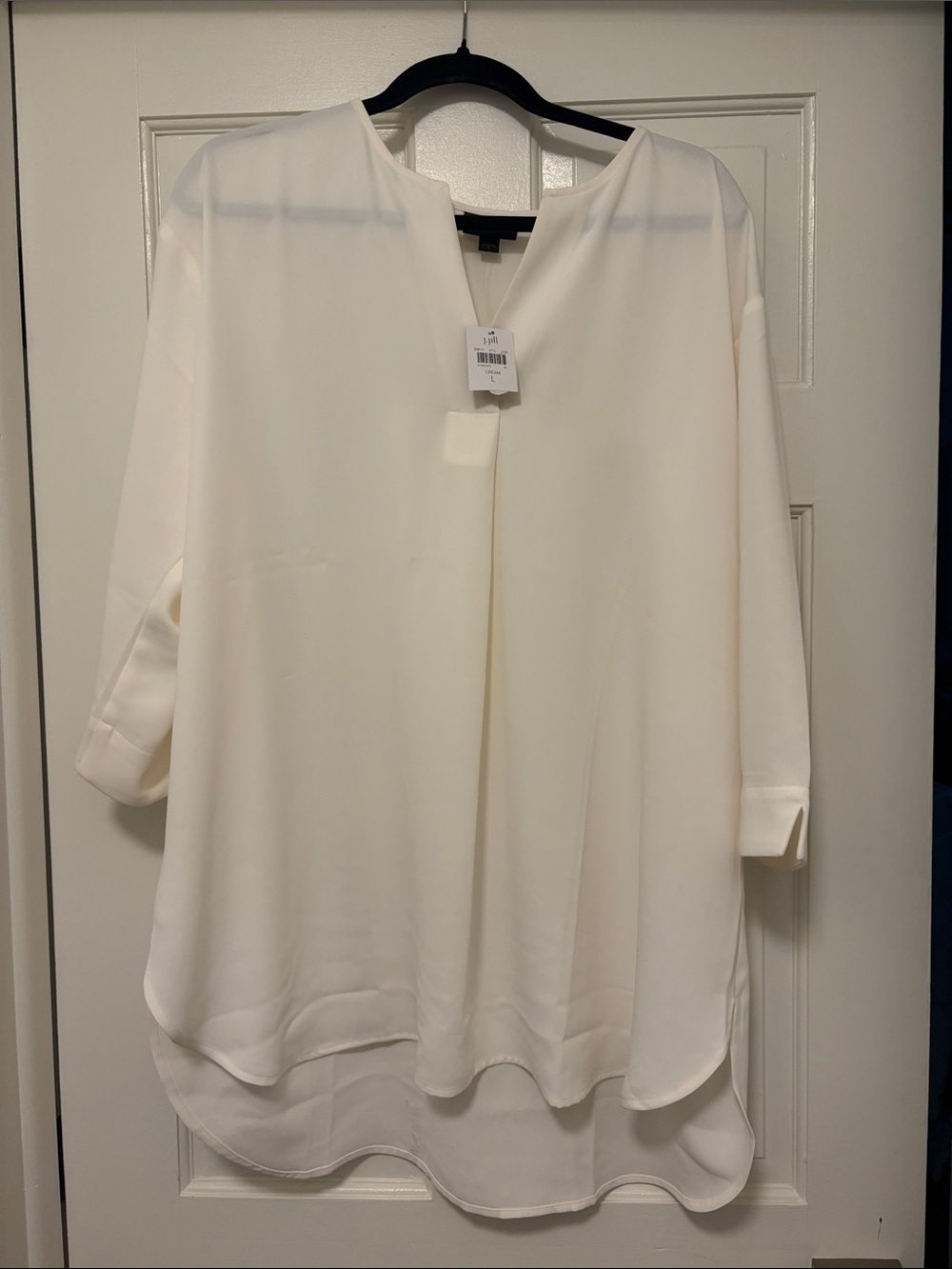 J. Jill Cream V-Neck Tunic Blouse